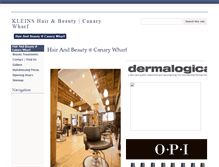 Tablet Screenshot of kleinshairandbeauty.com